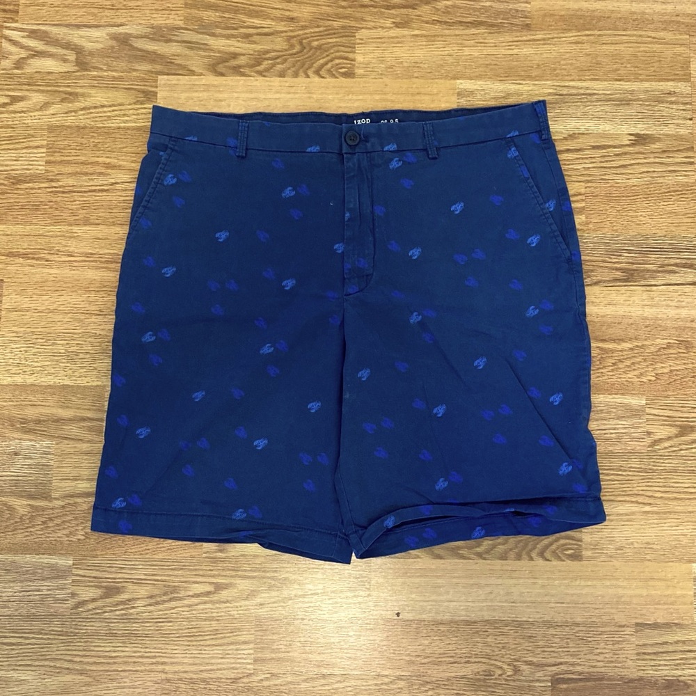 Izod Saltwater Navy Blue Crab Pattern Shorts Sz. 36